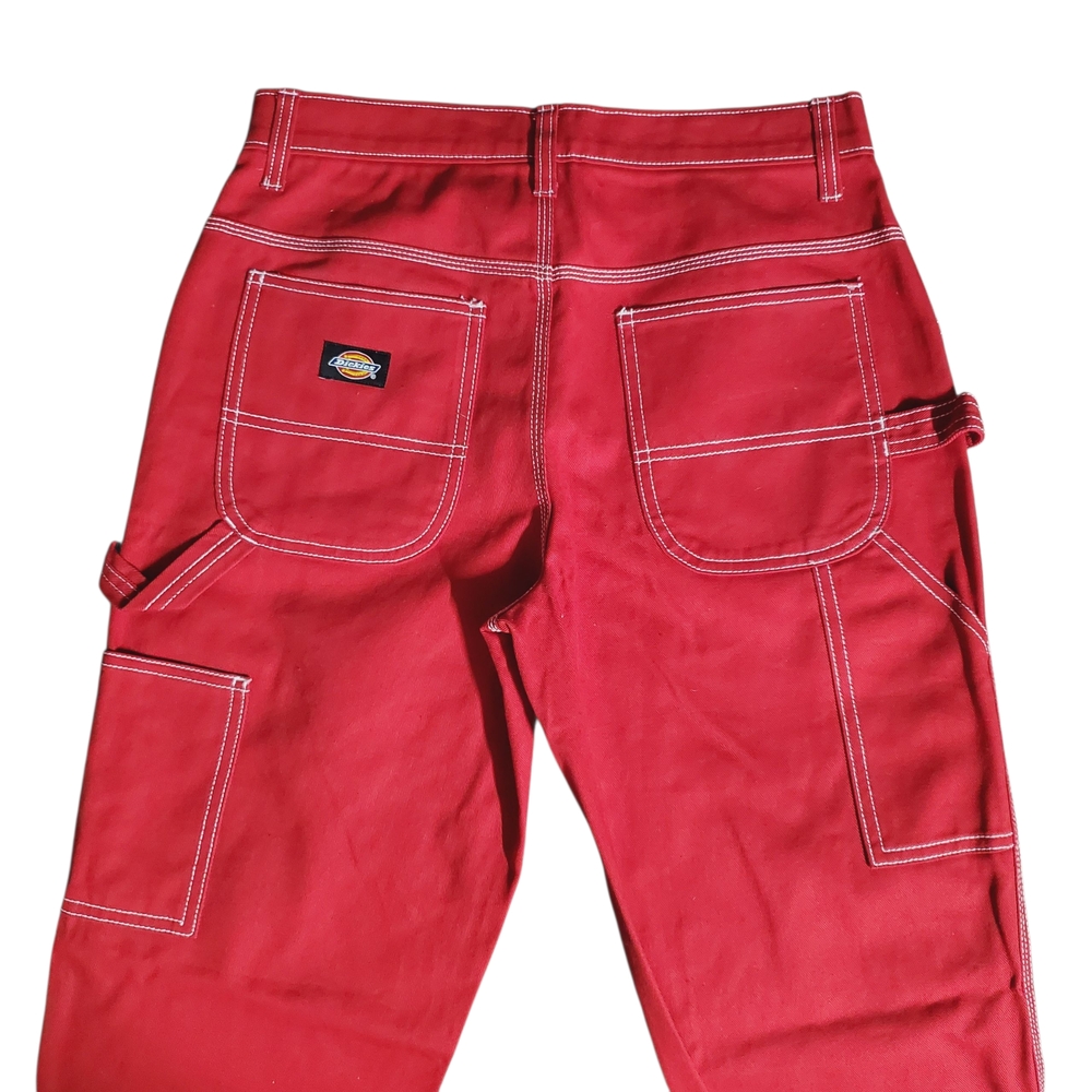 Dickies Juniors Carpenter Pants Size 3/26 Red High Rise Straight leg Jeans - Picture 5 of 13